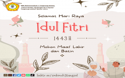 Twibbon SELAMAT HARI RAYA IDUL FITRI 1443 - SMK MUHAMMADIYAH 3 TANGERANG SELATAN